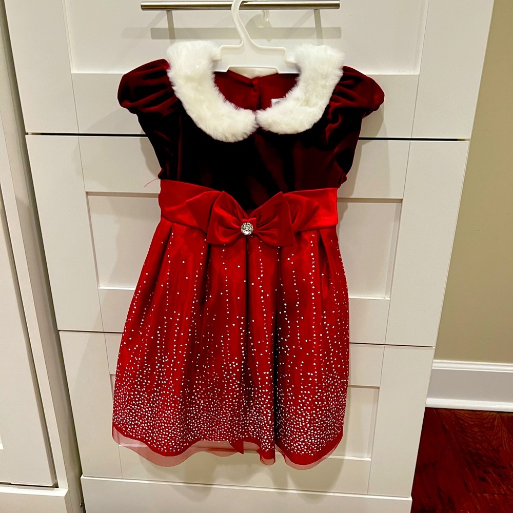 Beautiful Crimson Little Girls Holiday Dress